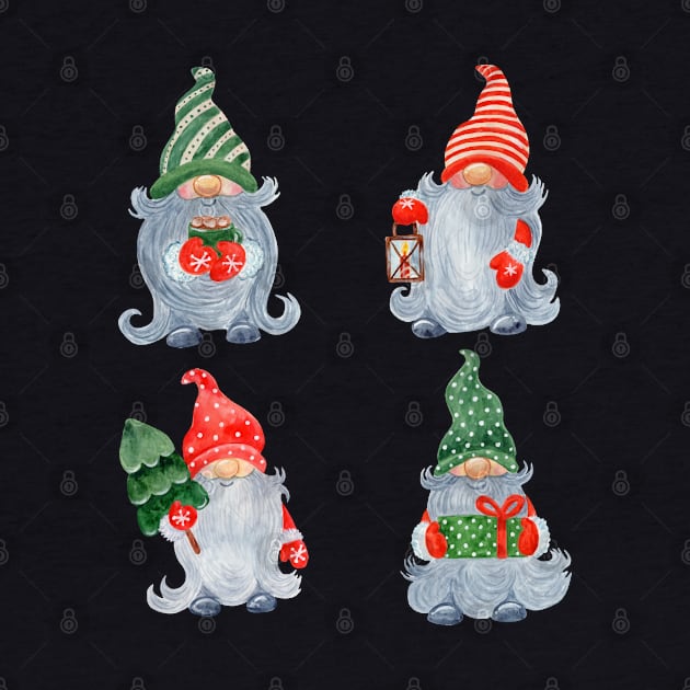 Christmas Gnomes Hand Drawn by Mako Design 